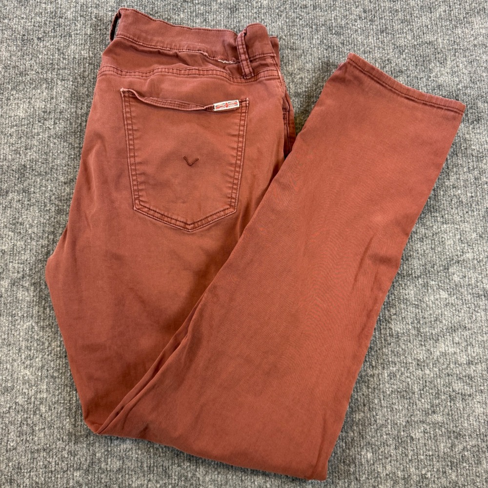 Hudson Ace Slim Straight Cotton Blend Red Burgundy Pants Size 36 Indie Sleaze